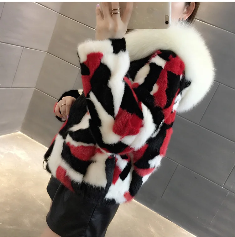 Flash Deal New winter Women Natural Real Pieces mink fur coat hooded with fox collar Mink Fur Jacket Outwear 8 Flash Deal New winter Women Natural Real Pieces mink fur coat hooded with fox collar Mink Fur Jacket Outwear 8