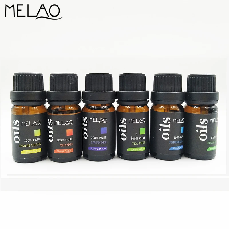 MELAO 10 мл 6pcs набор чистое эфирное масло эфирные масла для ароматерапии диффузор