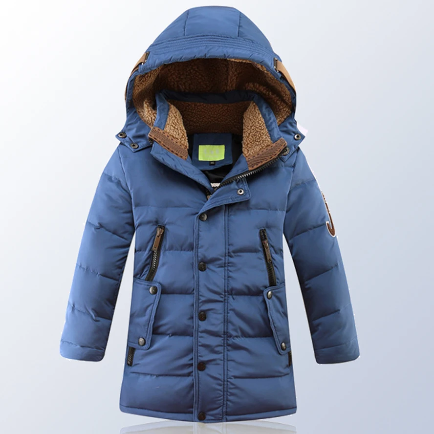 

Boys Down Jacket Children Winter Clothes Thickened Hooded Coat 2018 Big Kids Outerwears for Teenage Kids 6 8 7 9 10 12 14 Years