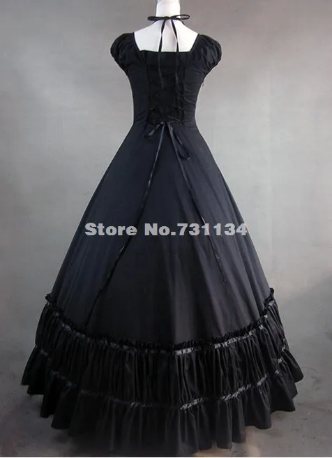 Элегантный и изящный черный Готический викторианский стиль платье Southern Belle гражданская война бальное платье воссоздание костюм Викторианский