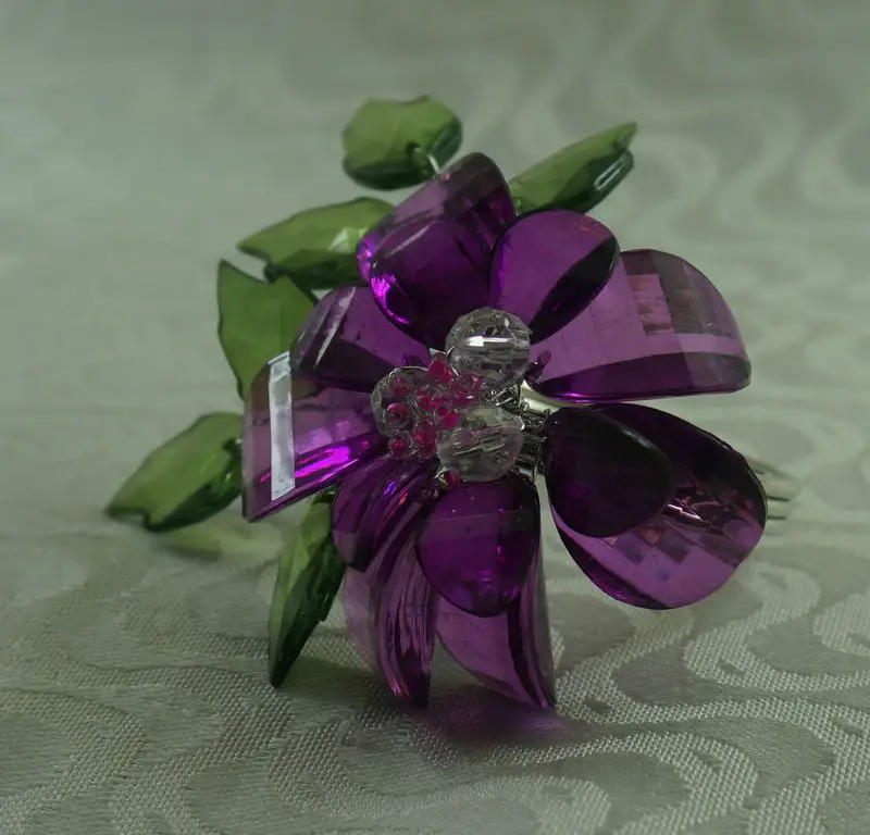 crystal flower napkin ring, napkin holder for weddingin Napkin Rings
