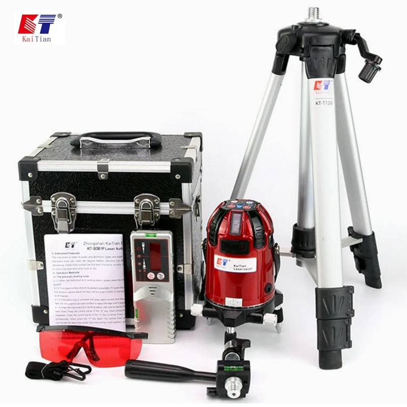 

KaiTian Self Leveling Tripod for Electronic Laser Level 360 with Detector Slash Function Vertical Horizontal 635nm Lasers
