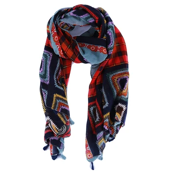 

Useful Women Geometric Print Scarves Autumn Winter Warm Scarf Fashion Large Size Soft Plaid Print Women Scarf foulard femme
