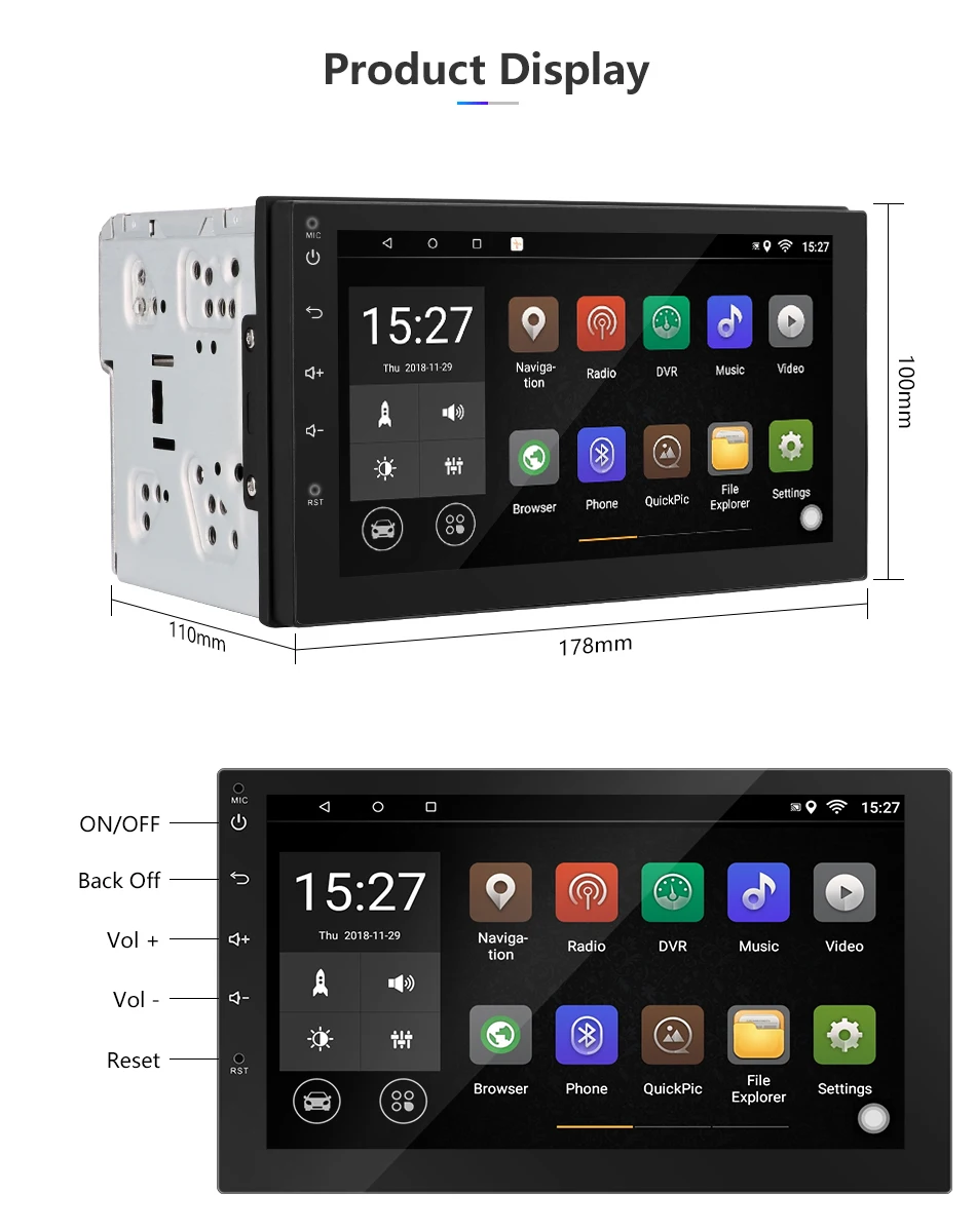 Flash Deal Vtopek 7" car radio Android multimedia player HD audio Digital Touch Screen 2 DIN 1024 x 600 universal MP4 for Chrysler Citroen 13