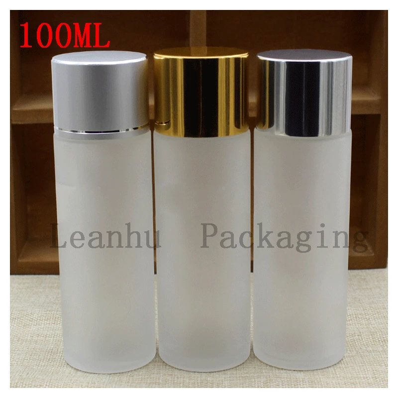 100 ml Pure Dew Bright Skin Water Bottling Skincare Cosmetics Bottles Frosted Glass Bottle 100 cc Shampoo, Shower Gel Container 100 pcs cosmetic bottle screw flat cover beautiful beauty skin care bottle washing and bathing dew storage container 20ml