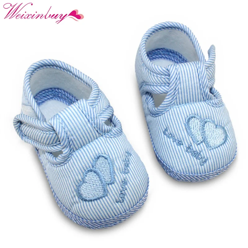 

Fashion Spring Autumn Baby Booties Sweet Striped Antiskid Toddlers Cute First Walkers Baby Boys Shoes