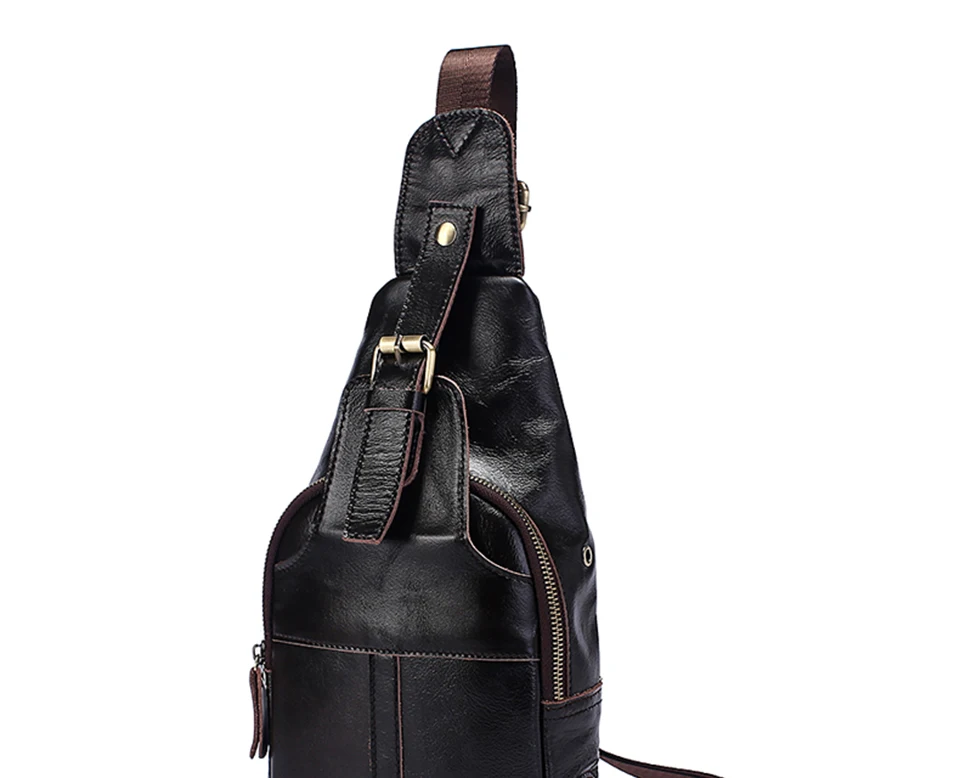 genuine leather men bag zipper crossbody bag sling bag men chest pack men messenger bags (19)