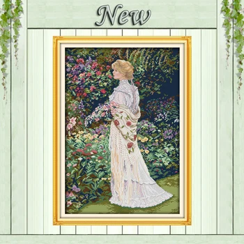 

Floral aromas beautiful girl angel painting Needlework kits Cross Stitch Sets Embroidery DMC 14CT 11CT Counted printed on canvas