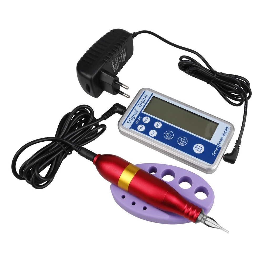 

Complete Kits TattooPermanent Makeup Machine for Tattoo Eyebrow Pen Eyebrow Lips Tattoo Power Supply With 20Pcs Needles Holder