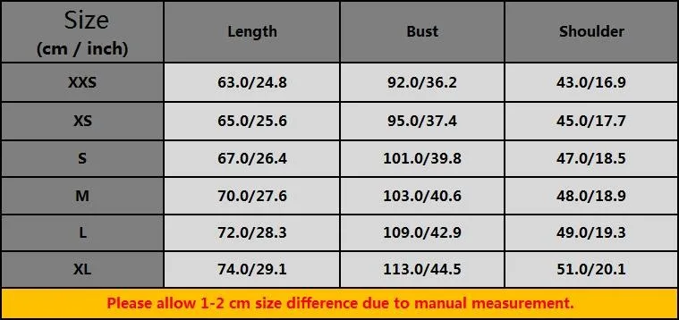 size chart