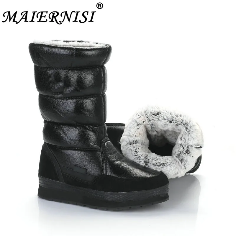 

Black High female shoes Winter Warm Boots Woman Snow Boots top quality 2019 new styles of lady shoe Plus big Size fast shipping