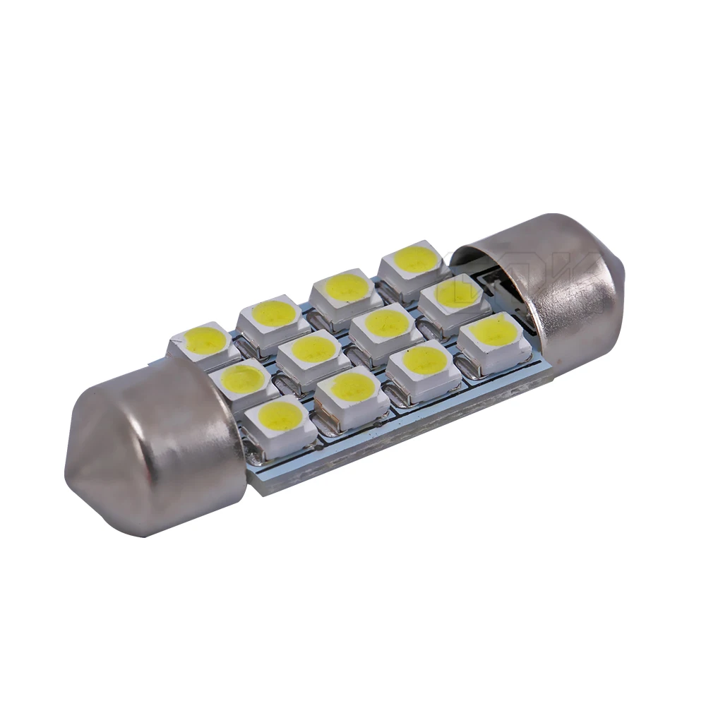 100 X иллюминационных гирлянд led 31 мм 36 мм/39 мм/41 мм 12SMD 1210/3528 smd светодиодные карты интерьерная лампа led гирлянда для автомобиля лампа для чтения, Wedge bulb