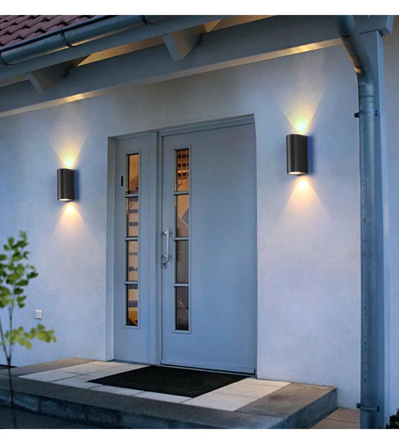Preto ao ar Lâmpada de Parede Exterior à Prova Água para Casa Led Livre Dwaterproof Fora Varanda Portão Jardim 220 v 110 Luz Ip44 17 preto ao ar livre lâmpada de parede
