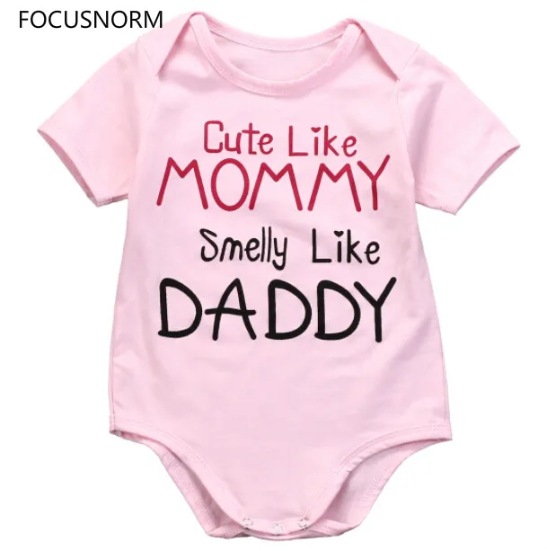FOCUSNORM/хлопковый комбинезон с короткими рукавами для новорожденных девочек, одежда для детей от 0 до 18 месяцев - Цвет: Розовый