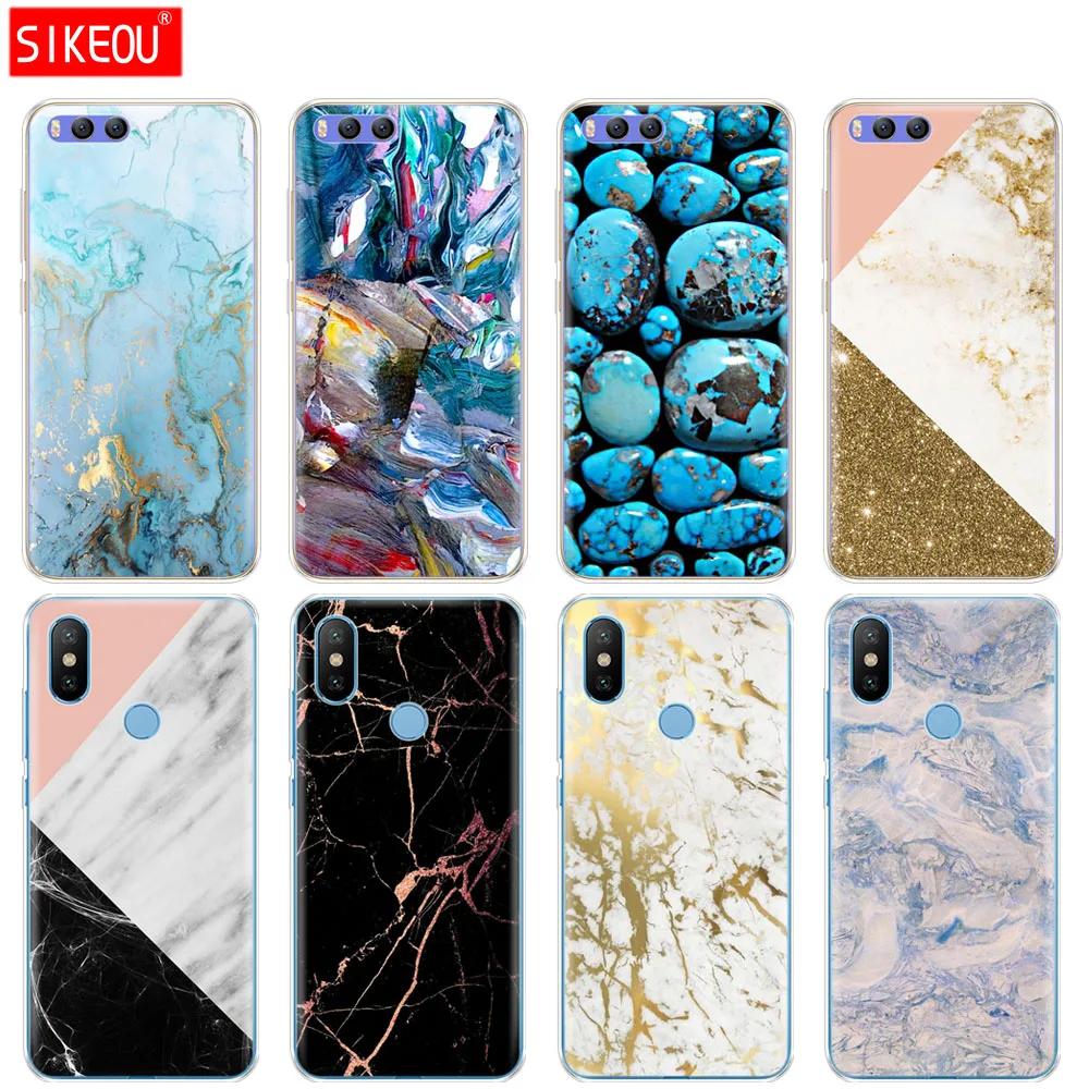 

Silicone Cover Case For Xiaomi Mi 8 8SE A1 A2 lite 5 5S 5X 6 Mi5 MI6 NOTE 3 MAX Mix 2 2S gold marble collage