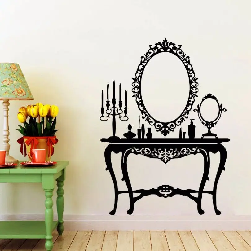Wall Sticker Classic Dressing Mirror Wall Decal Beauty Mirror Vinyl