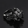 Punk Jewelry Skull Ring Black Zircon Rhodium Plated Demon Princess rhinestone Women's Wedding Rings Mens Party Gift Vintage ► Photo 3/6