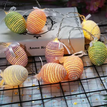 

Cute Colorful Egg String Light Balcony Bedroom Garland Home Easter Decoration Lighting Strings