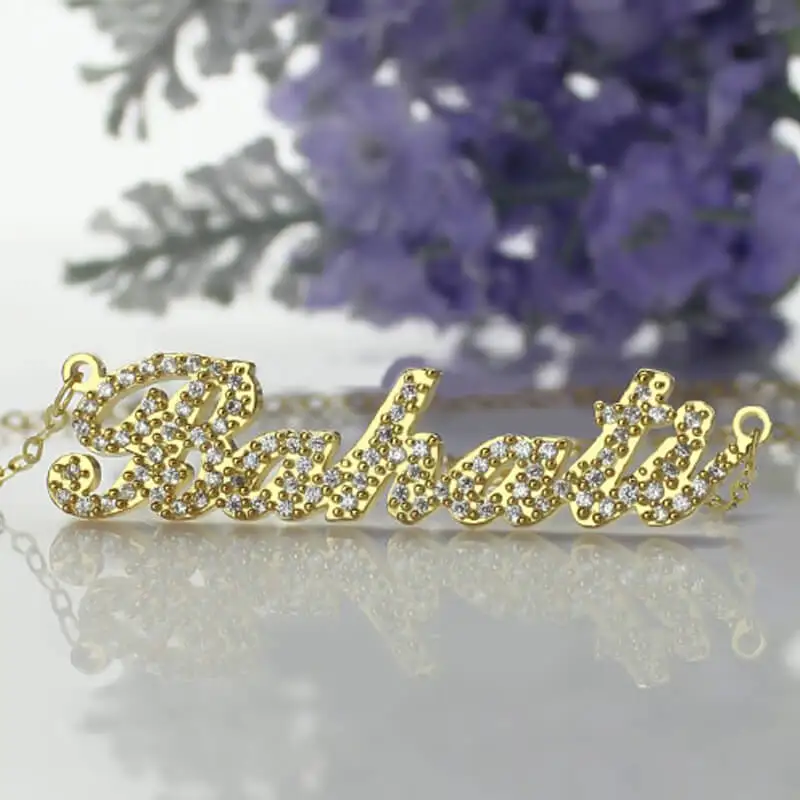AILIN сверкающий срез Кэрри Стиль имя ожерелье золотой цвет персонализированные таблички ожерелье на заказ ювелирные изделия для нее