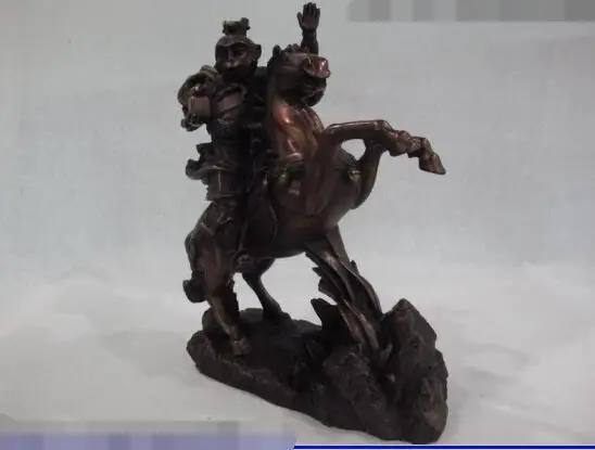 

S2082 11 Chinese Red Bronze Copper Feng Shui Monkey Hold chop Ride on Horse Statue discount 30% (C0324)