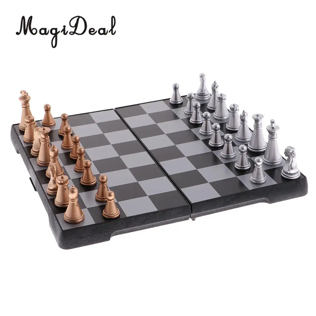 Magnetic Chess Set With Folding Chess Board Puzzle Games for Home Company School Journey Bus Picnic Kids Children Adults Toys