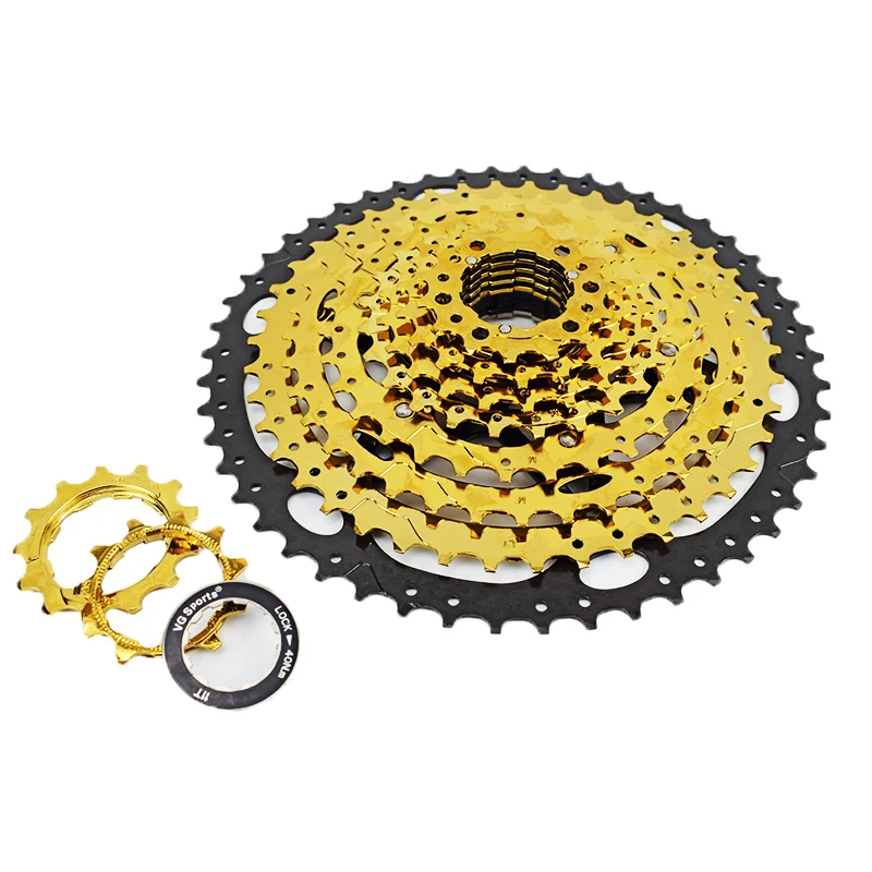 VG الرياضة دراجة هوائية جبلية MTB 10 سرعة كاسيت 10 Velocidade 10 S 50 T دراجة أجزاء الذهب الذهبي Freewheel ضرس Cdg ترس 594g