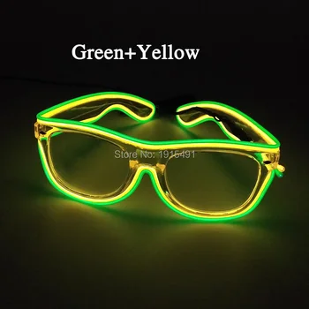 

2020 Hottest Design Twin Colors EL Cold Light Illuminate Sunglasses Birthday Wedding Decor Led Bulbs Neon Light Glasses by 3V