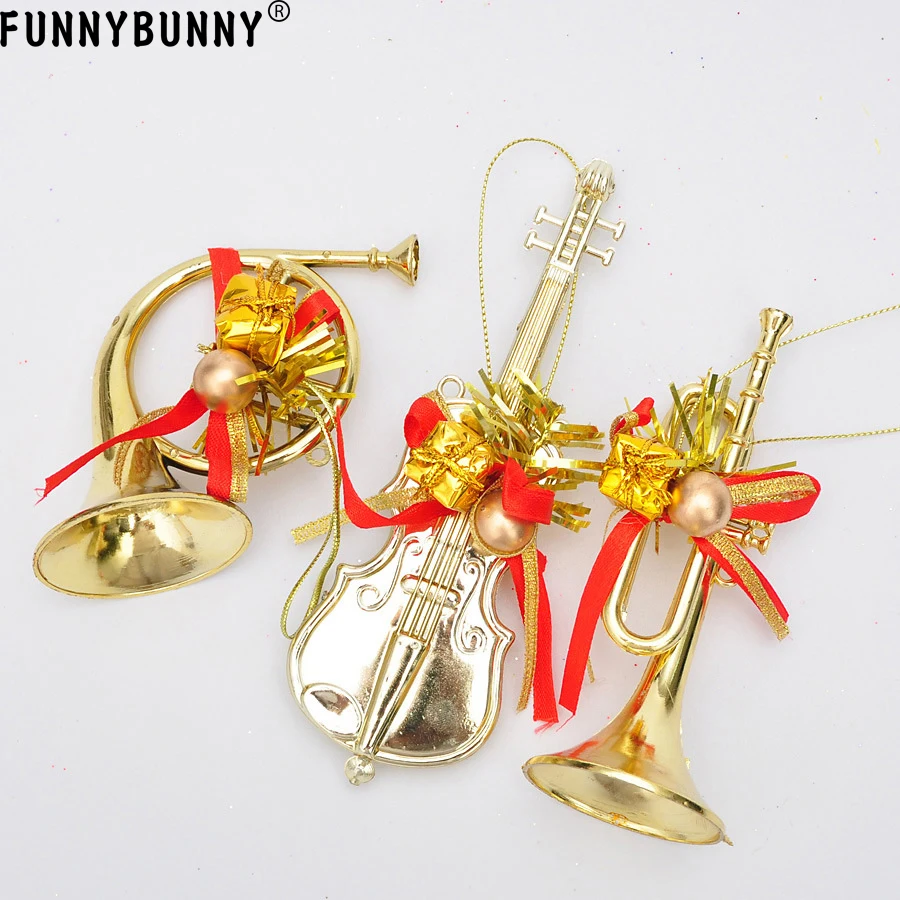 FUNNYBUNNY 3 шт./компл. Рождественская елка подвесные Музыкальные инструменты