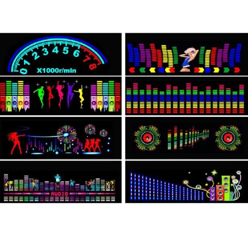 

1set 90X25CM Car Sticker Music Sound Rhythm LED Flash Light Lamp Sound Activated Equalizer Rear Window Styling Cool Sticker
