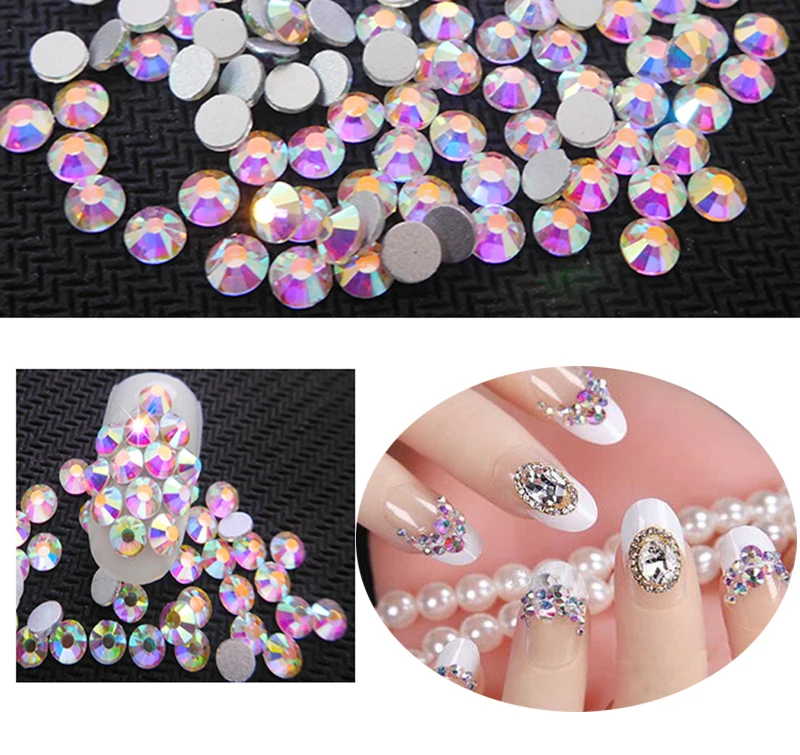 

1440PCS SS3-SS12 Small Rhinestones Nail Art Crystal Glass Rhinestones AB Crystals/ Nail Rhinestones Nail Jewelry Nail Decoration