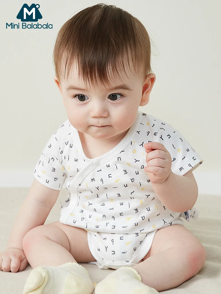 Мини-боди balabababy; Новинка; летняя хлопковая цельная Одежда для новорожденных; одежда для малышей; хлопковый боди с короткими рукавами