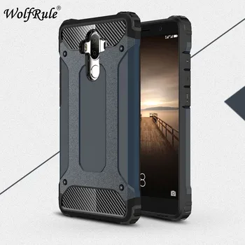 WolfRule Phone Case Huawei Mate 9 Funda Anti-knock Silicone + Plastic Business Case For Huawei Mate 9 Case Huawei Mate 9 Funda tanie i dobre opinie CN(Origin) Bumper For Case Soft TPU + Hard PC Hard Rugged Impact Phone Funda Coque 2 in 1 Heavy Duty Armor Cover 360 Shockproof Full Protection