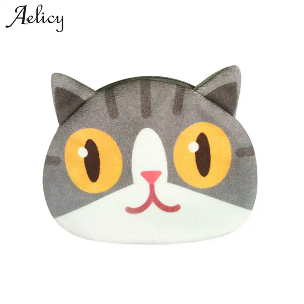 Aelicy Cute Print Cat Face font b Wallet b font Change font b Purse b font