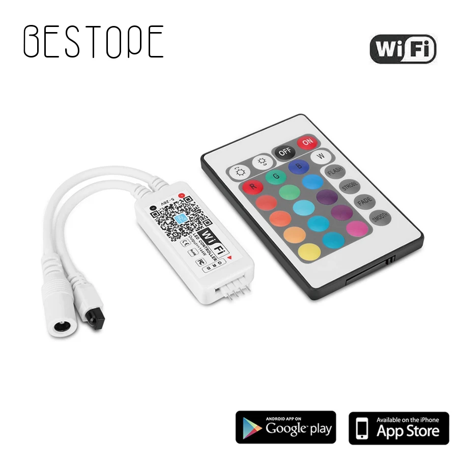 WIFI RGB RGBW LED Controller With IR Remote Control With Battery For DC 12V RGB 2835 5050 LED Strip Light LED Modules light