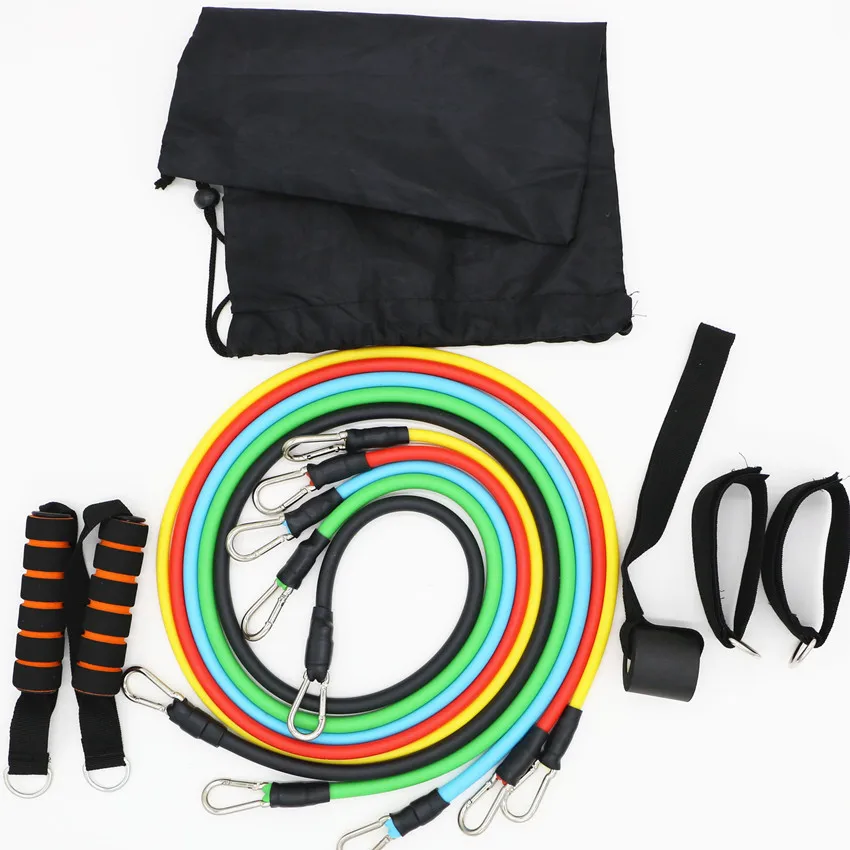 11pcs/set Latex Tubing Expanders Exercise Tubes Strength Resistance