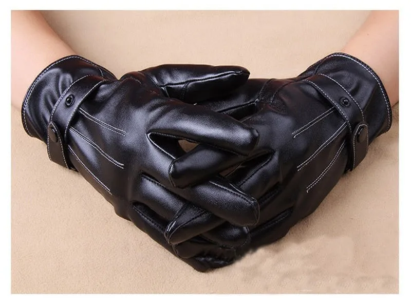 Новая мода Прохладный черный для мужчин зимние кожаные мотоциклетные полный палец Сенсорный экран теплые перчатки активности
