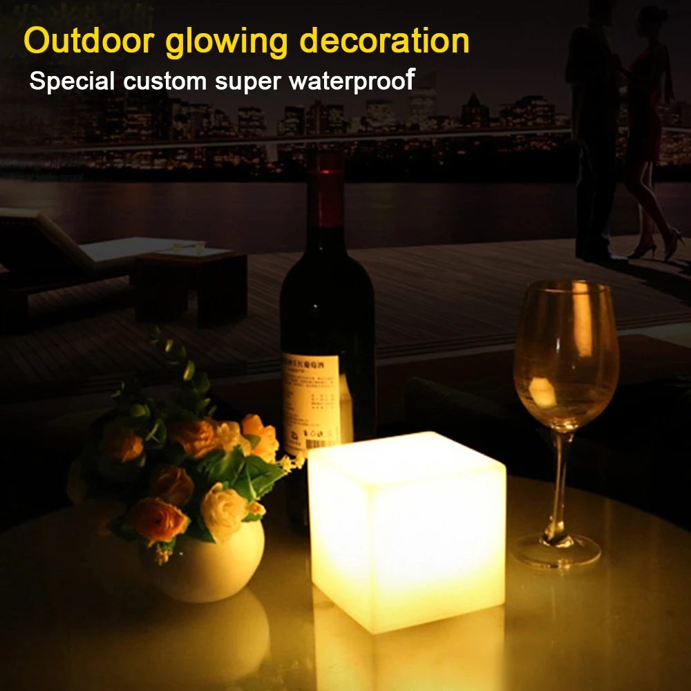 

LED bar stool luminous cube Size25cm outdoor IP68 luminous furniture creative remote switch control colorful changing side stool