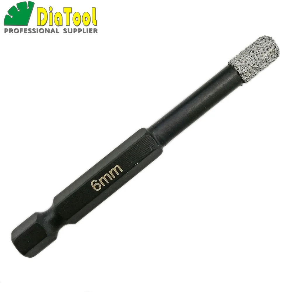 2pcs Diameter 6mm Vaccum Brazed Diamond drilling bits for stone, porcelain/tile,Masonry, quick-fit Shank 2pcs Diameter 6mm Vaccum Brazed Diamond drilling bits for stone, porcelain/tile,Masonry, quick-fit Shank