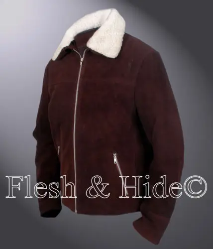 Genuine Cowhide Suede Leather The Walking Dead Rick Grimes Andrew Lincoln Jacket