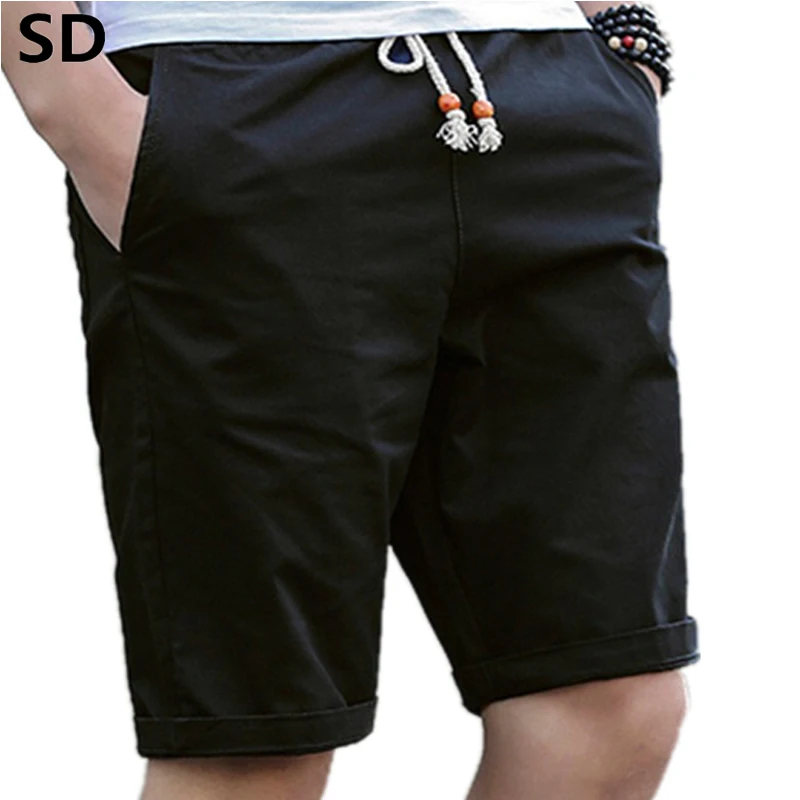 Летние повседневные шорты мужские брендовые хлопковые Бермуды, шорты Masculin однотонные мужские короткие спортивные штаны Homme для мужчин большой размер 07 07