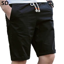 Летние повседневные шорты мужские брендовые хлопковые Бермуды, шорты Masculin однотонные мужские короткие спортивные штаны Homme для мужчин большой размер 07 07