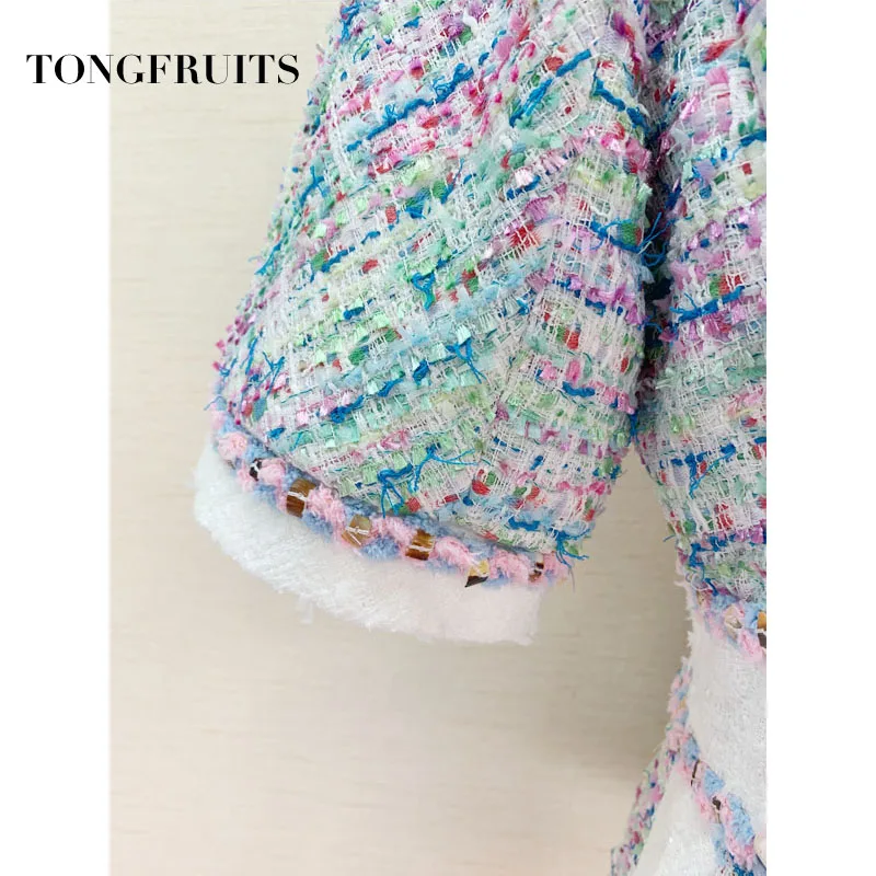 Women Colorful Woven Fabric Coat Casual Ladies Slim Fit Jacket Fashion Streetwear Loose Long Sleeve Autumn Outerwear Tops