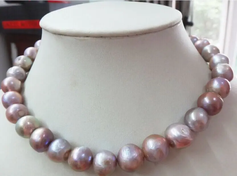

huij 004906 11-12MM SOUTH SEA GOLD PINK KESHI PEARL NECKLACE 18inch