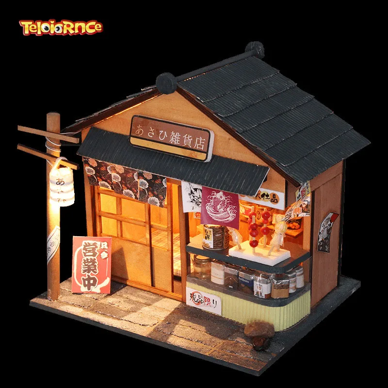 Ec японский стиль Chaoyang продуктовый магазин Кукольный дом DIY ручной сборки деревянная модель кабины аксессуары для кукол игрушки подарок предпочтительный