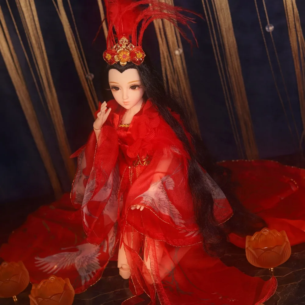 DQ bjd 45 см дневник королева 1/4 одежда головной убор руки суставы тела белая кожа в