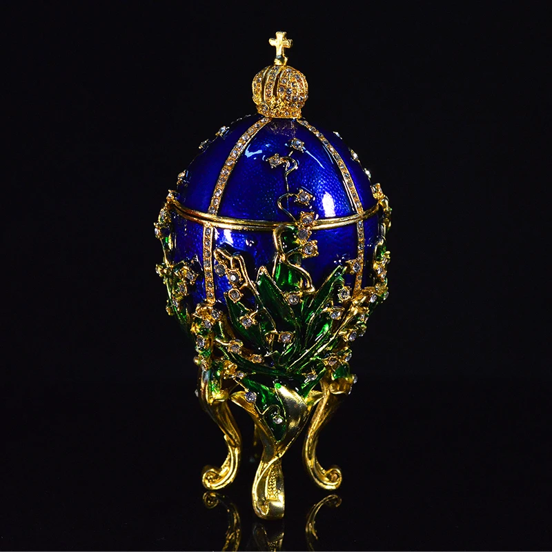 QIFU Китай домашний Декор Королевский синий qifu Faberge яйцо цена/Металл пасхальное яйцо