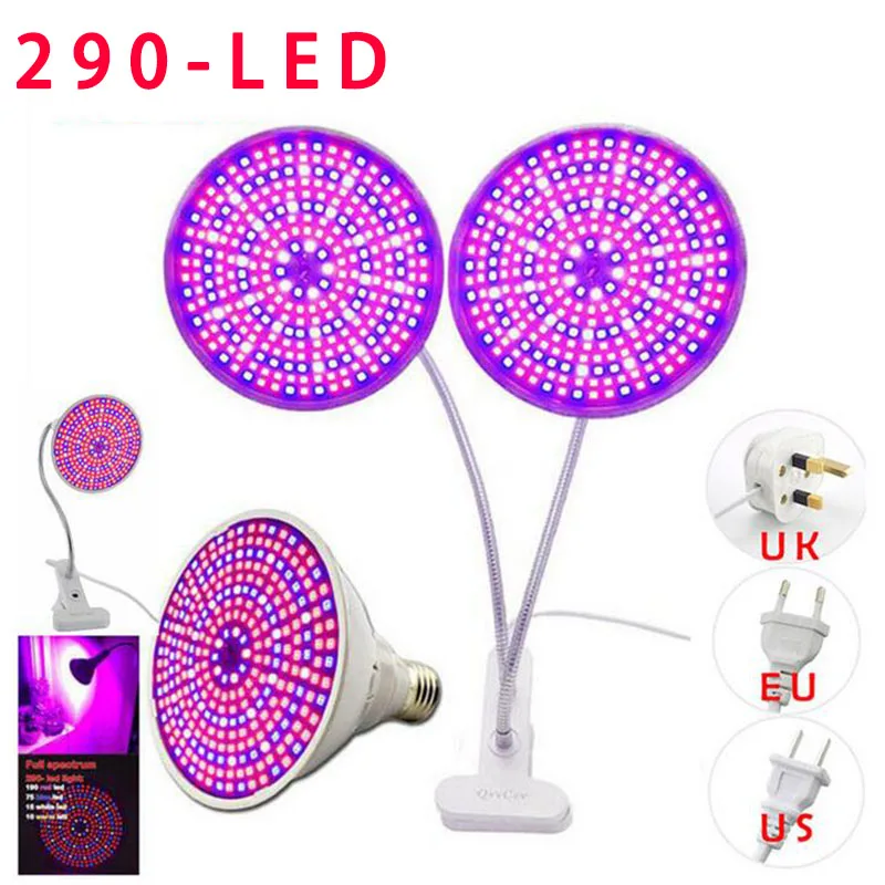 Best Seller 2018 Dual Head 290 Led Plant Grow Light Lamp Full