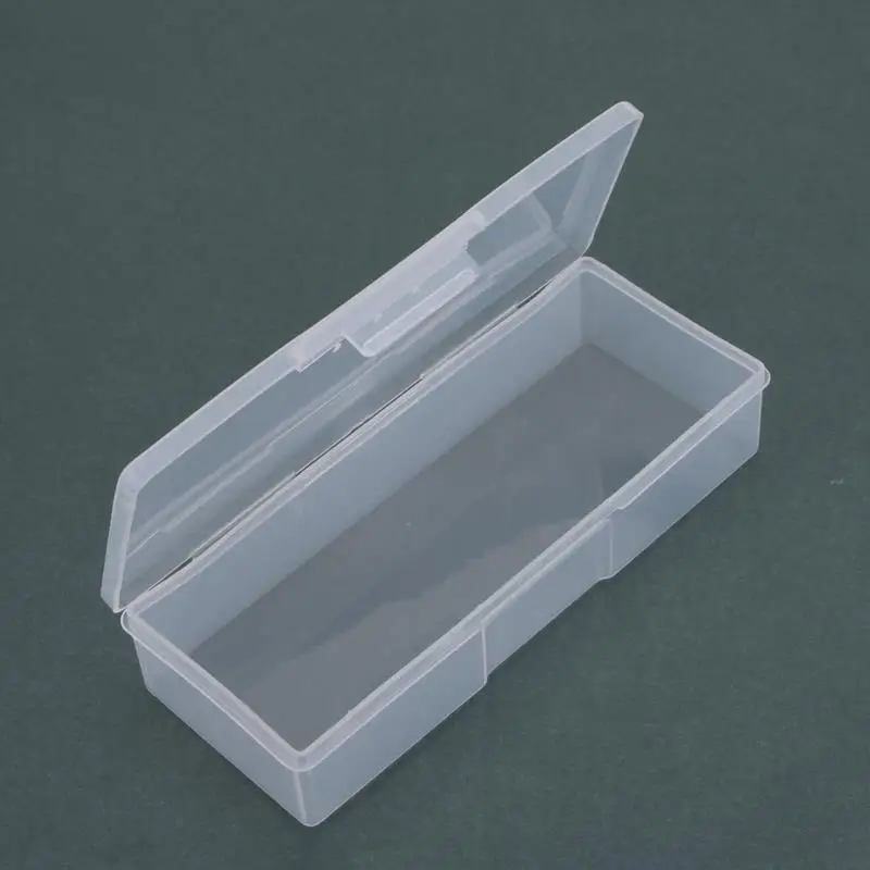 Пластиковая прозрачная коробка для хранения инструментов Стразы для ногтей, украшения буферные файлы Шлифовальные Органайзер кейс инструменты для маникюра