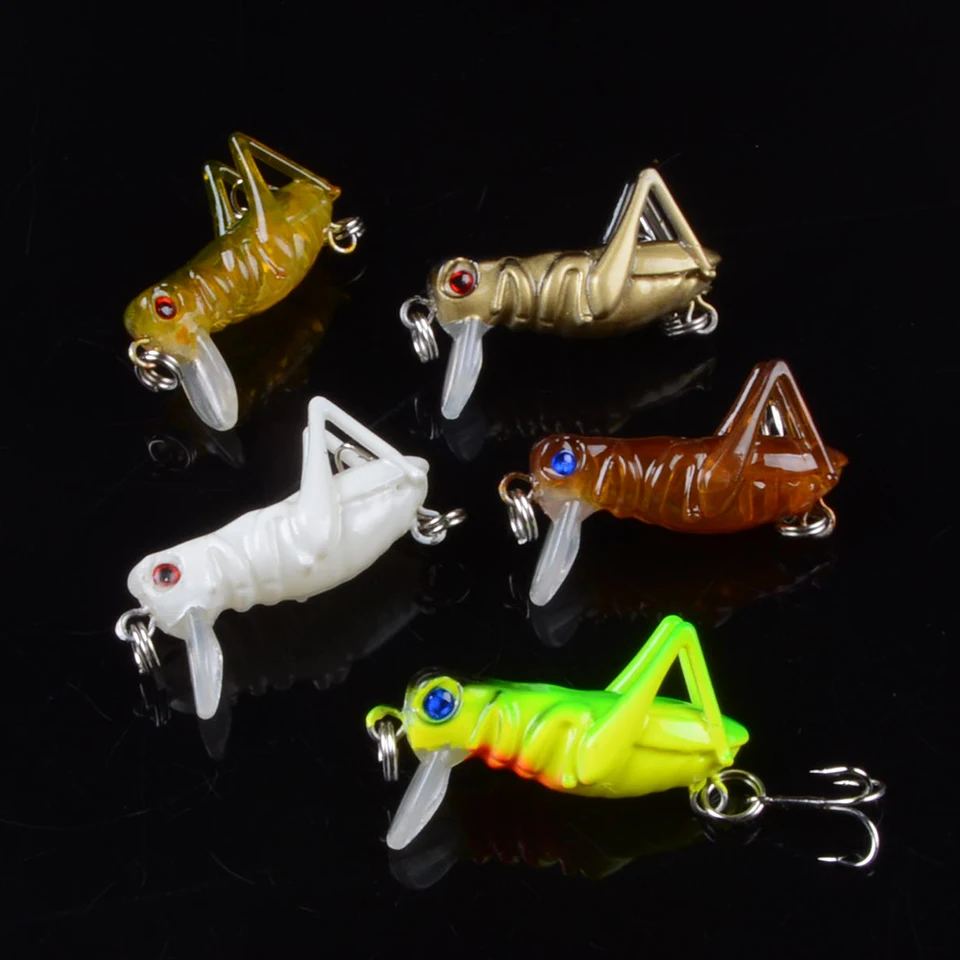 

5Pcs 3.5cm 3g Grasshopper insects Fishing Lures Flying Wobbler Lure hard bait Lifelike Artificial baits Bass Pesca Swimbait