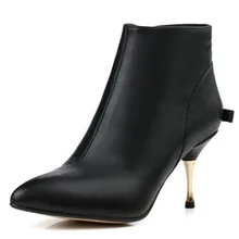 Big size 33-41 Hot 2016 NEW style Brand designer women shoes bowtie soft cowhide genuine leather Pointed toe elegant ankle boots